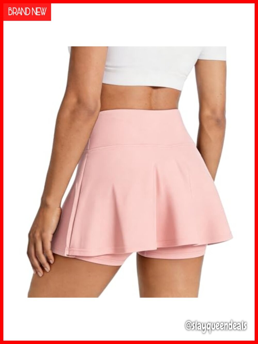 Women's High Waisted Pleated Tennis Skort with Inner Shorts Pockets Lightweight